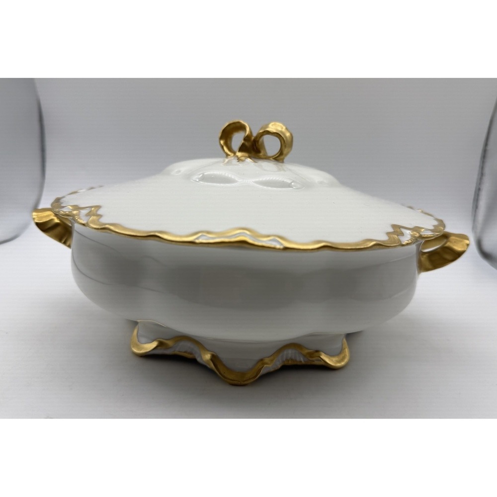 Antique Haviland Limoges "RANSON" Oval Covered Serving Bowl